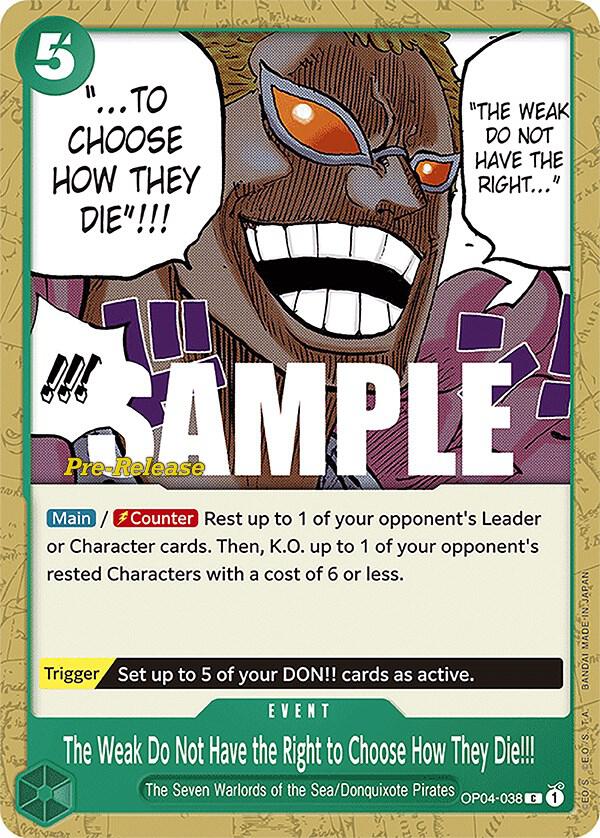 The Weak Do Not Have the Right to Choose How They Die!!! card image