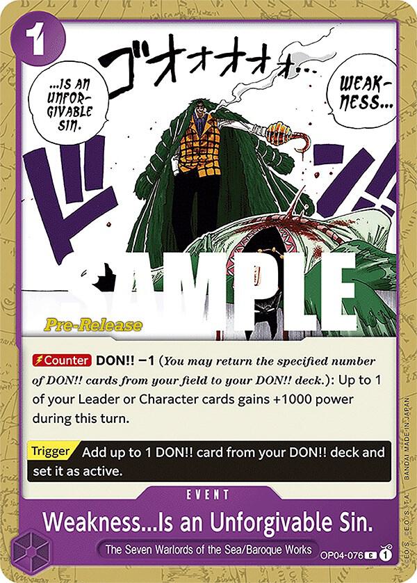 Weakness...Is an Unforgivable Sin. card image