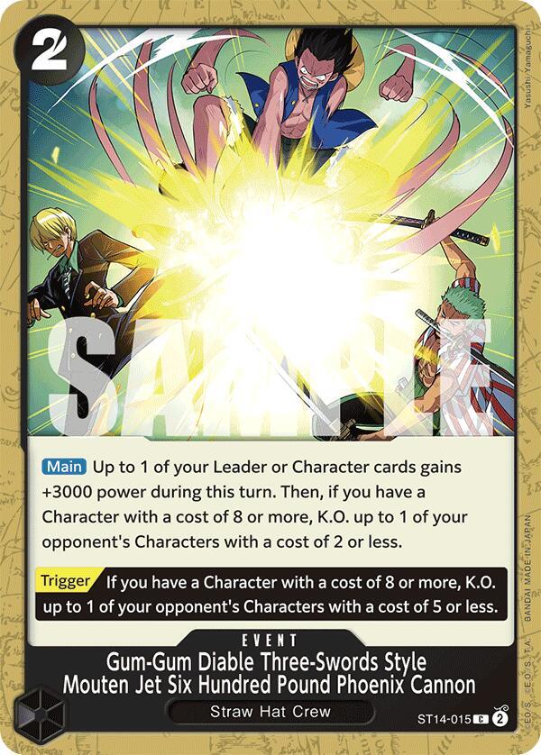 Gum-Gum Diable Three-Swords Style Mouten Jet Six Hundred Pound Phoenix Cannon card image