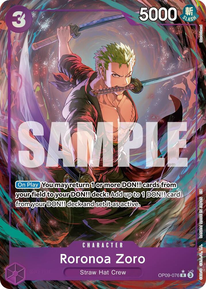 Roronoa Zoro - OP09-076 (Alternate Art) card image