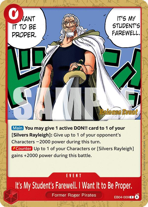 It's My Student's Farewell. I Want It to Be Proper. card image