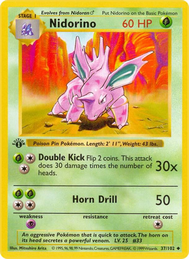 Nidorino (1st Edition) card image
