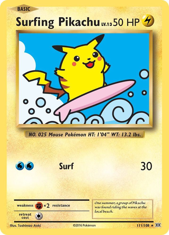 Surfing Pikachu card image