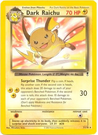Dark Raichu - 7/110 (WotC Legendary Collection) card image