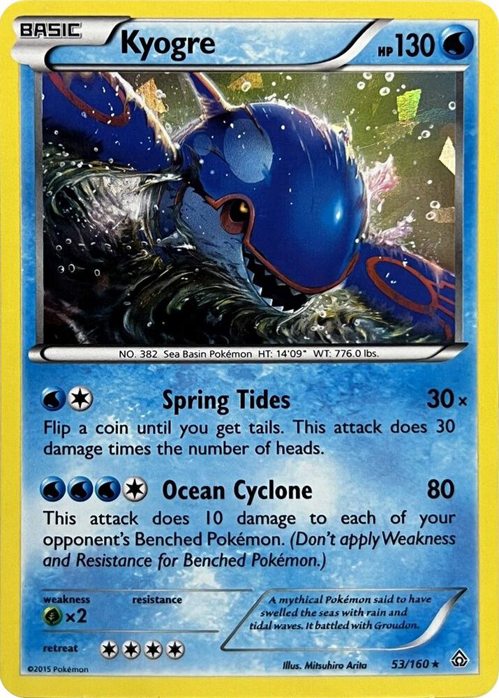Kyogre - 53/160 (Cracked Ice Holo) card image