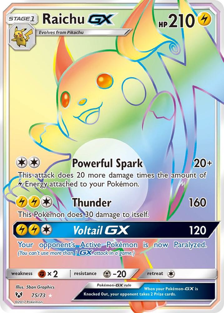 Raichu GX (Secret) card image