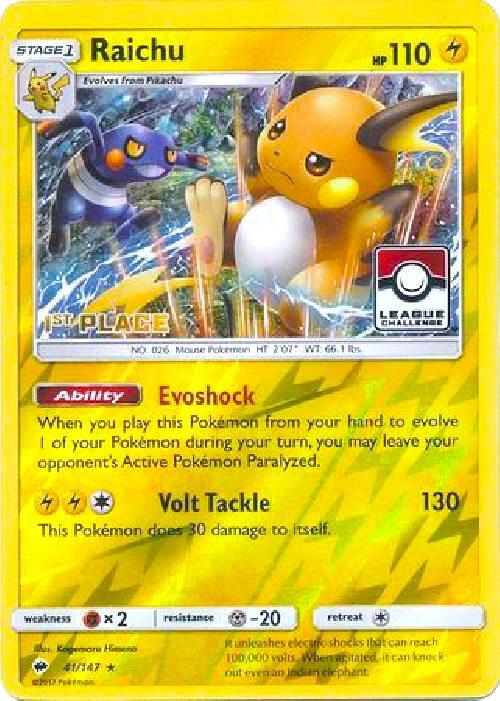 Raichu - 41/147 (League Challenge) [1st Place] card image