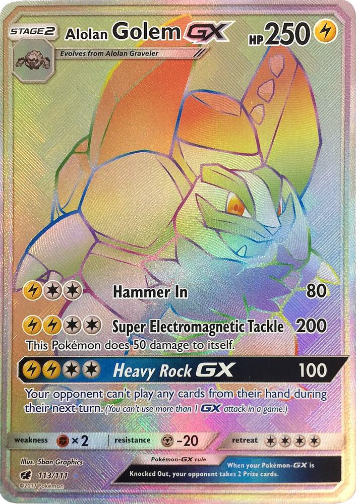 Alolan Golem GX (Secret) card image