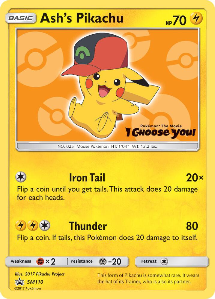 Ash's Pikachu - SM110 card image