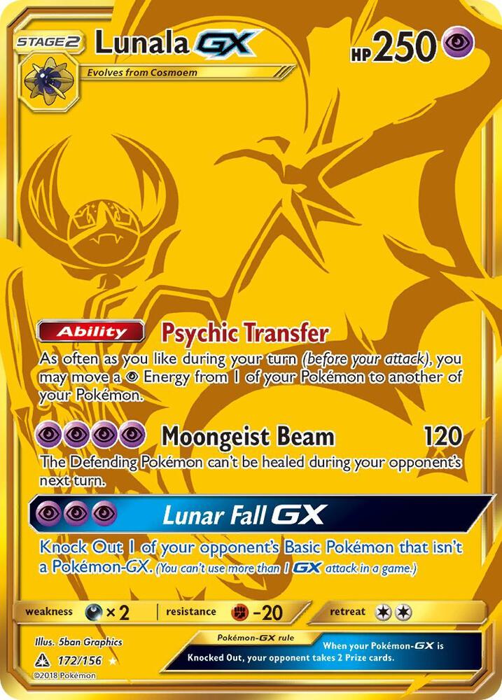 Lunala GX (Secret Rare) card image