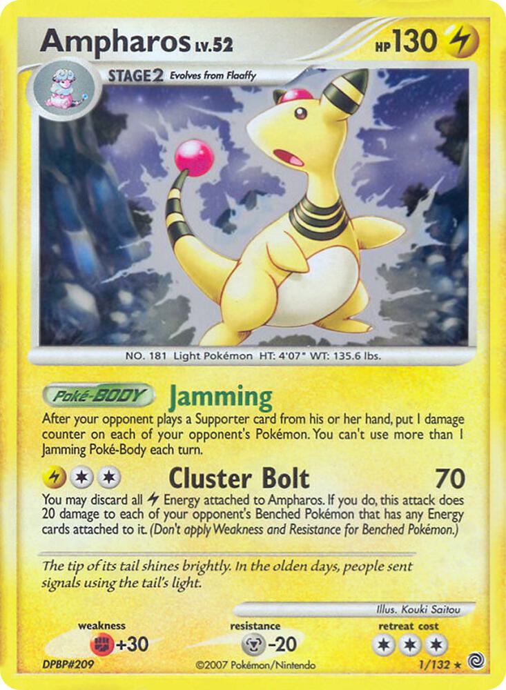 Ampharos - 1/132 (DP Secret Wonders) card image