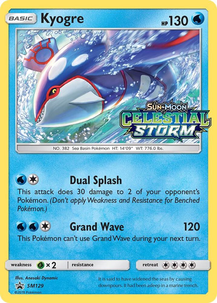 Kyogre - SM129 (Prerelease) card image