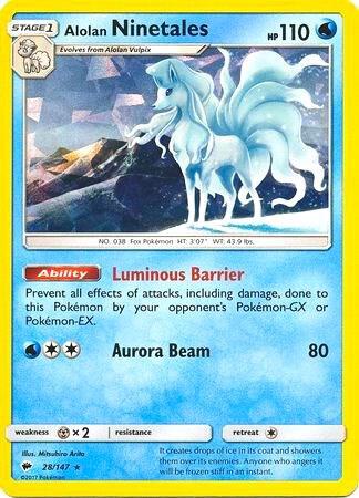 Alolan Ninetales - 28/147 (Cracked Ice Holo) card image
