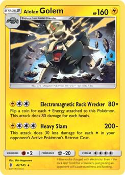 Alolan Golem - 42/145 (Cosmos Holo) card image