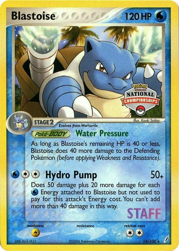 Blastoise - 14/100 (National Championships) [Staff] card image