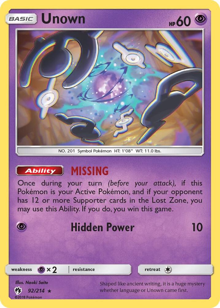 Unown (92) card image