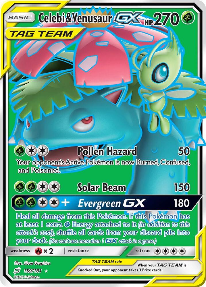 Celebi & Venusaur GX (Full Art) card image