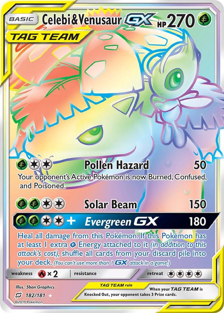 Celebi & Venusaur GX (Secret) card image