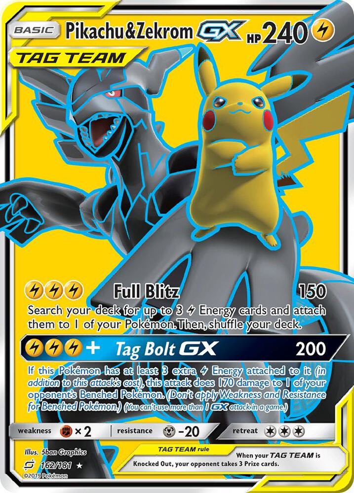 Pikachu & Zekrom GX (Full Art) card image