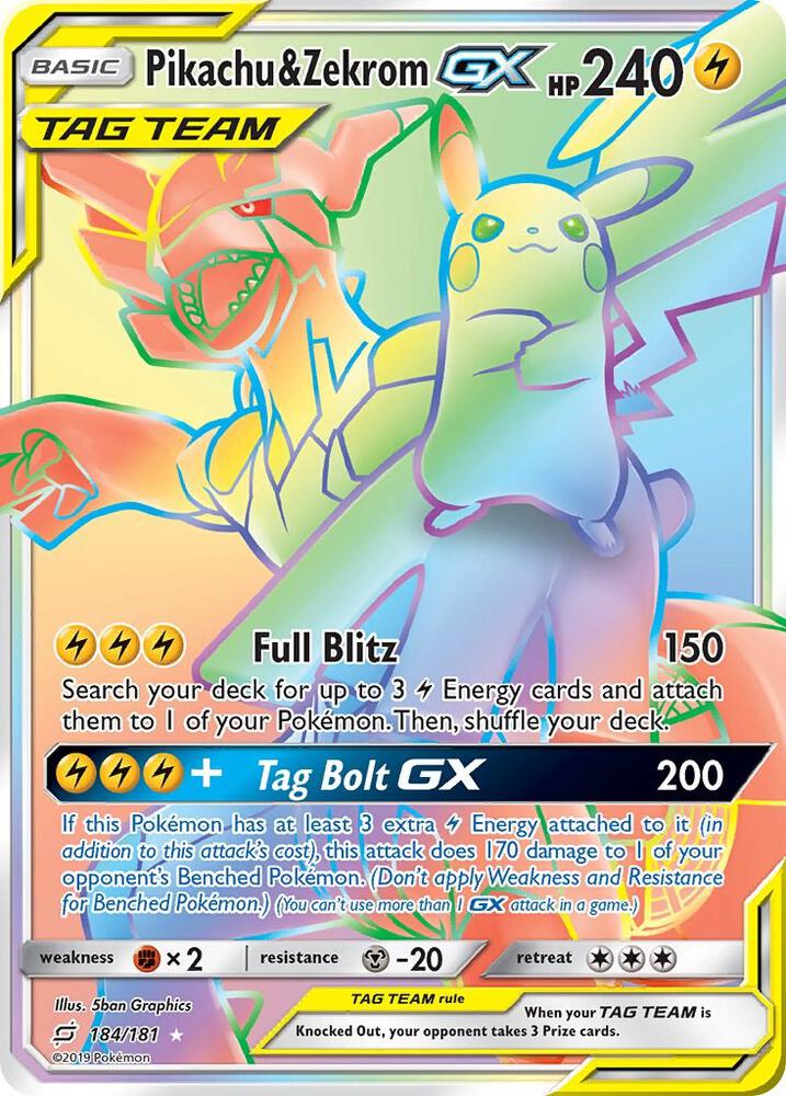 Pikachu & Zekrom GX (Secret) card image
