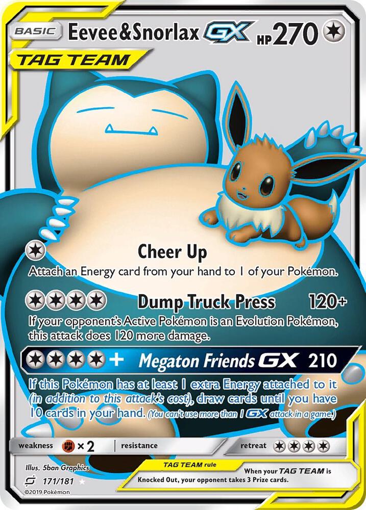 Eevee & Snorlax GX (Full Art) card image