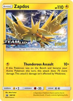 Zapdos - SM159 (Prerelease) [Staff] card image
