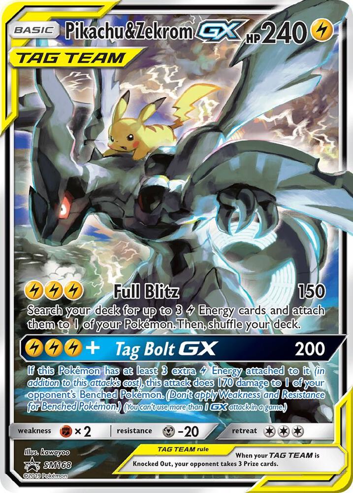 Pikachu & Zekrom GX card image