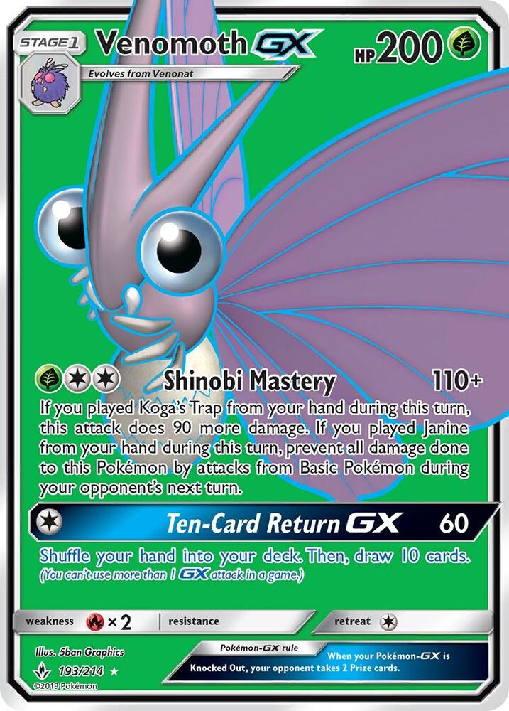 Venomoth GX (Full Art) card image
