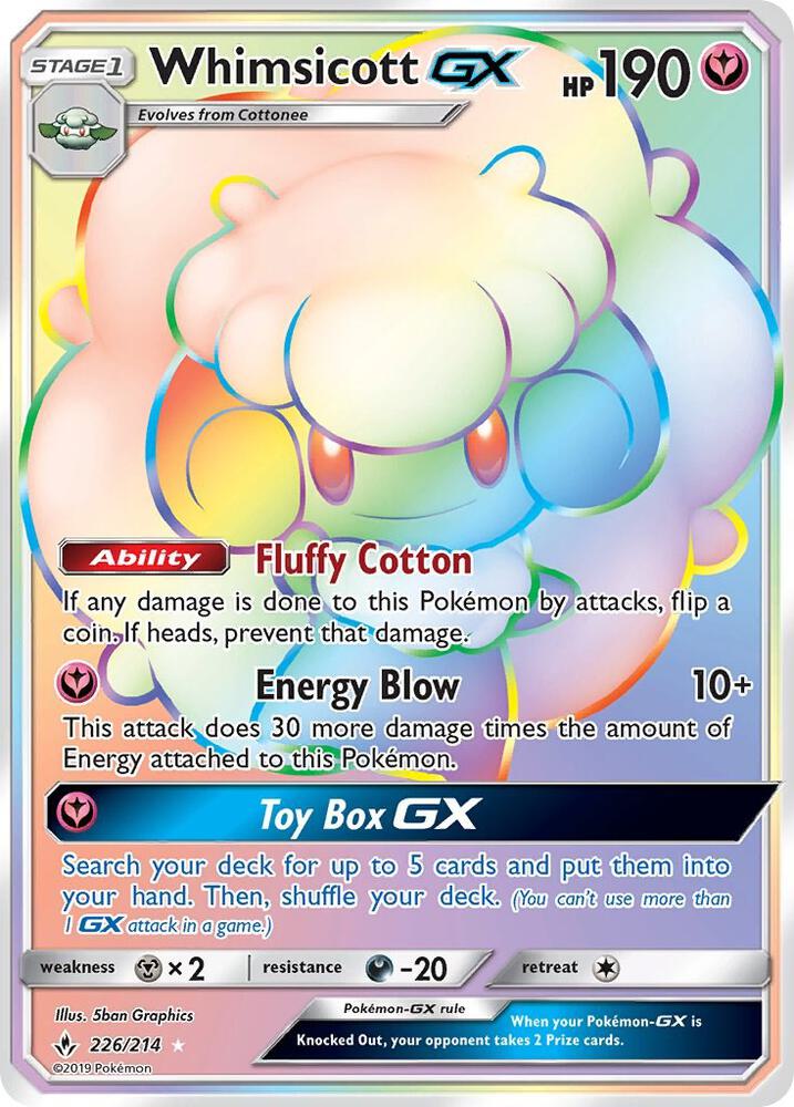 Whimsicott GX (Secret) card image
