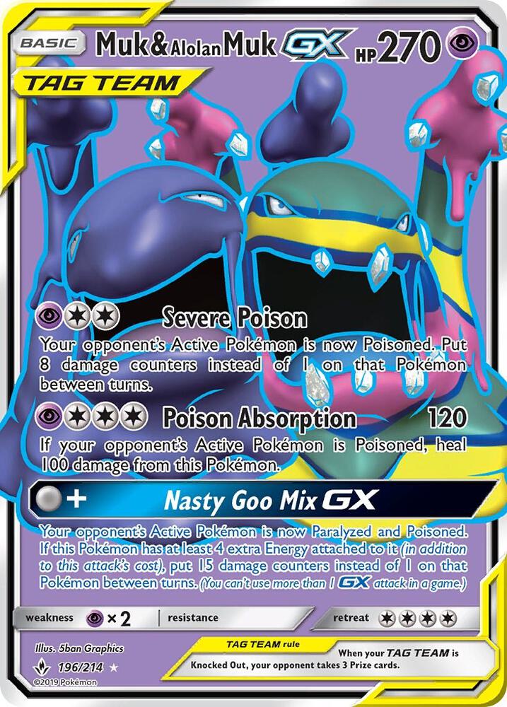 Muk & Alolan Muk GX (196) (Full Art) card image