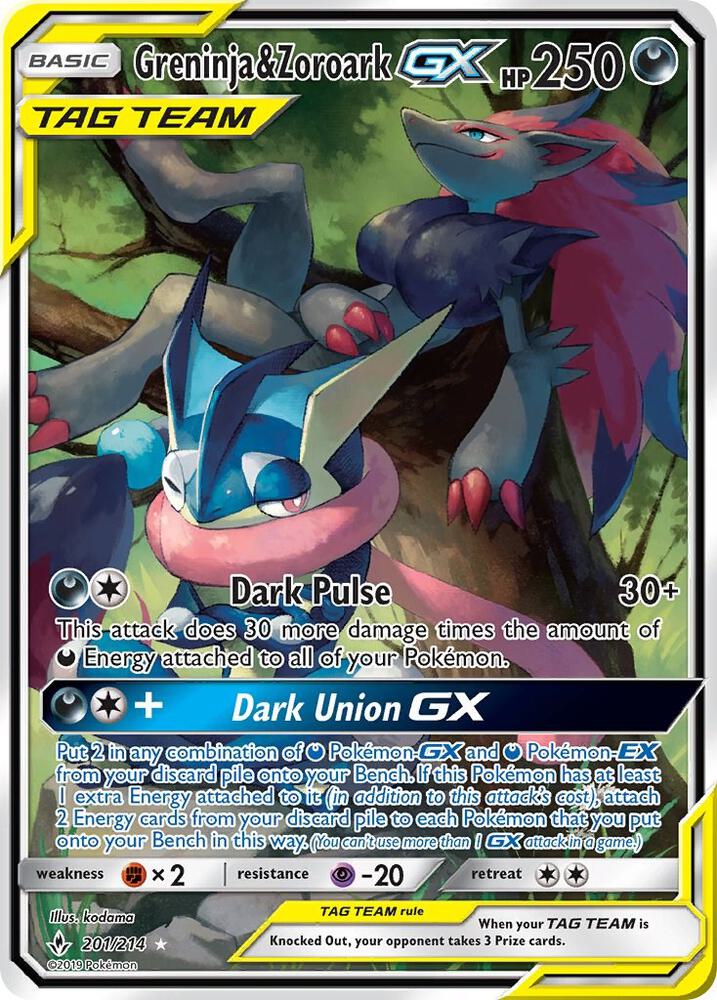 Greninja & Zoroark GX (201) (Alternate Full Art) card image