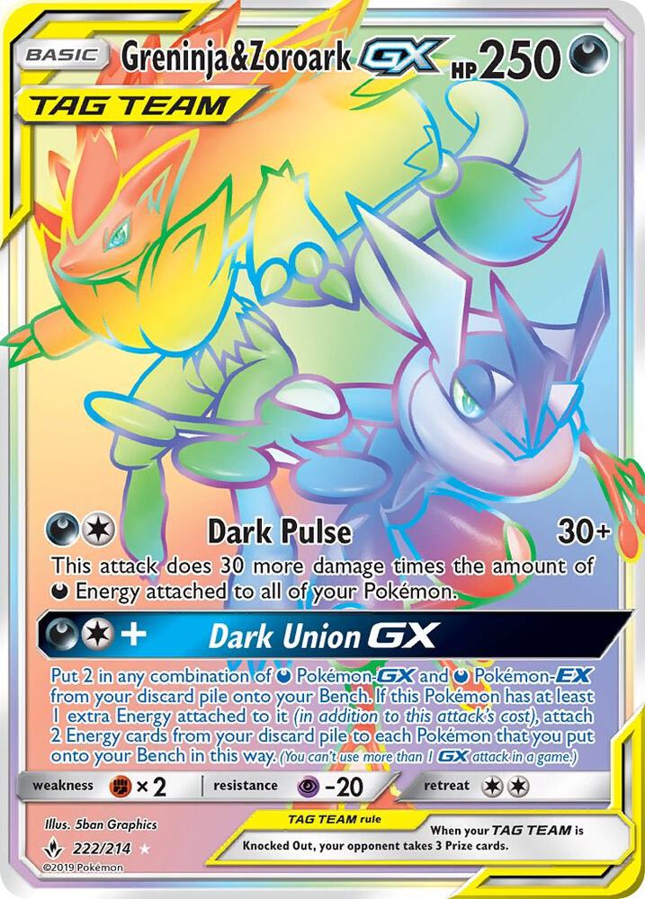 Greninja & Zoroark GX (Secret) card image