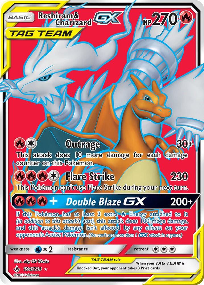Reshiram & Charizard GX (Full Art) card image