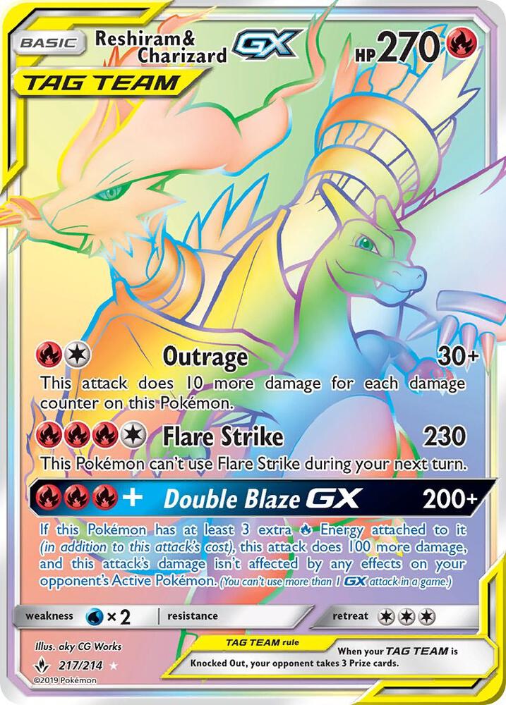 Reshiram & Charizard GX (Secret) card image