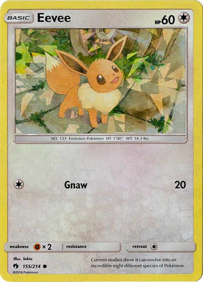 Eevee - 155/214 (Let's Play, Eevee!) (Cracked Ice Holo) card image
