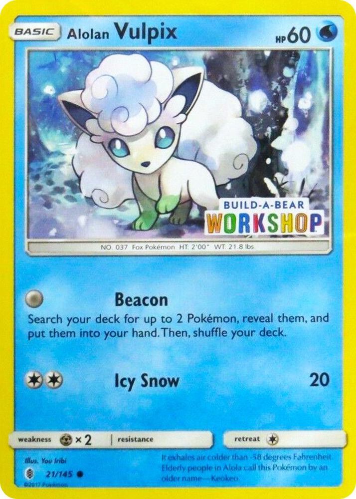 Alolan Vulpix - 21/145 (Build-A-Bear Workshop Exclusive) card image