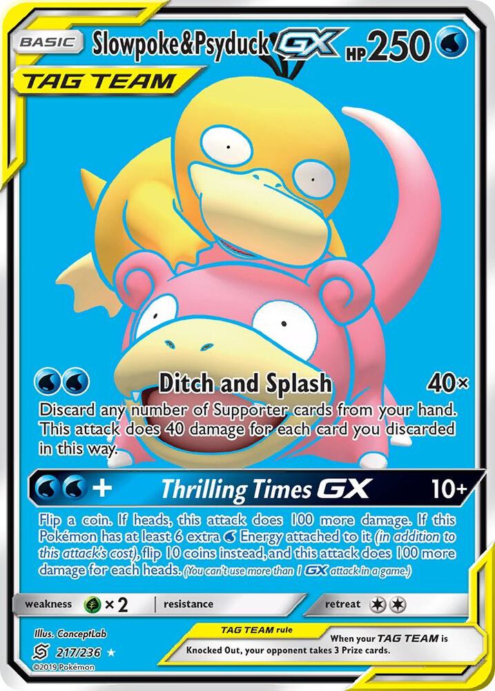 Slowpoke & Psyduck GX (Full Art) card image