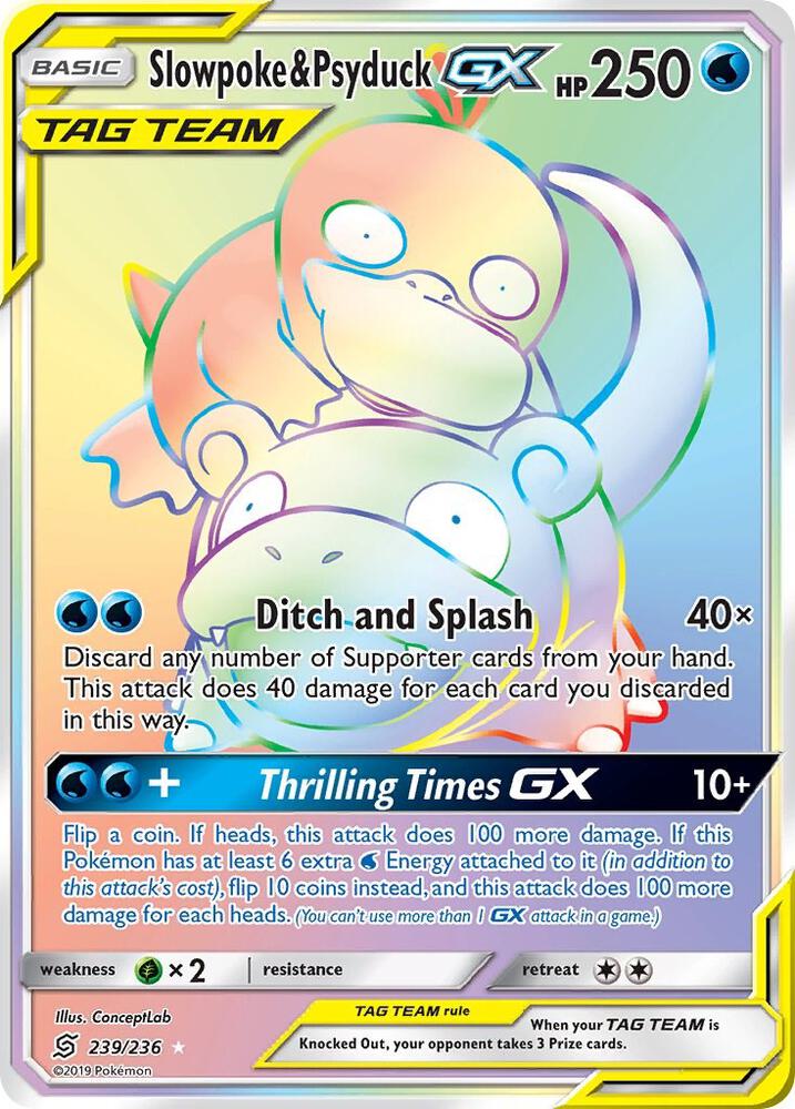 Slowpoke & Psyduck GX (Secret) card image