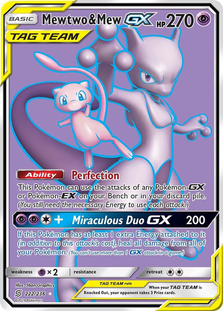 Mewtwo & Mew GX (Full Art) card image
