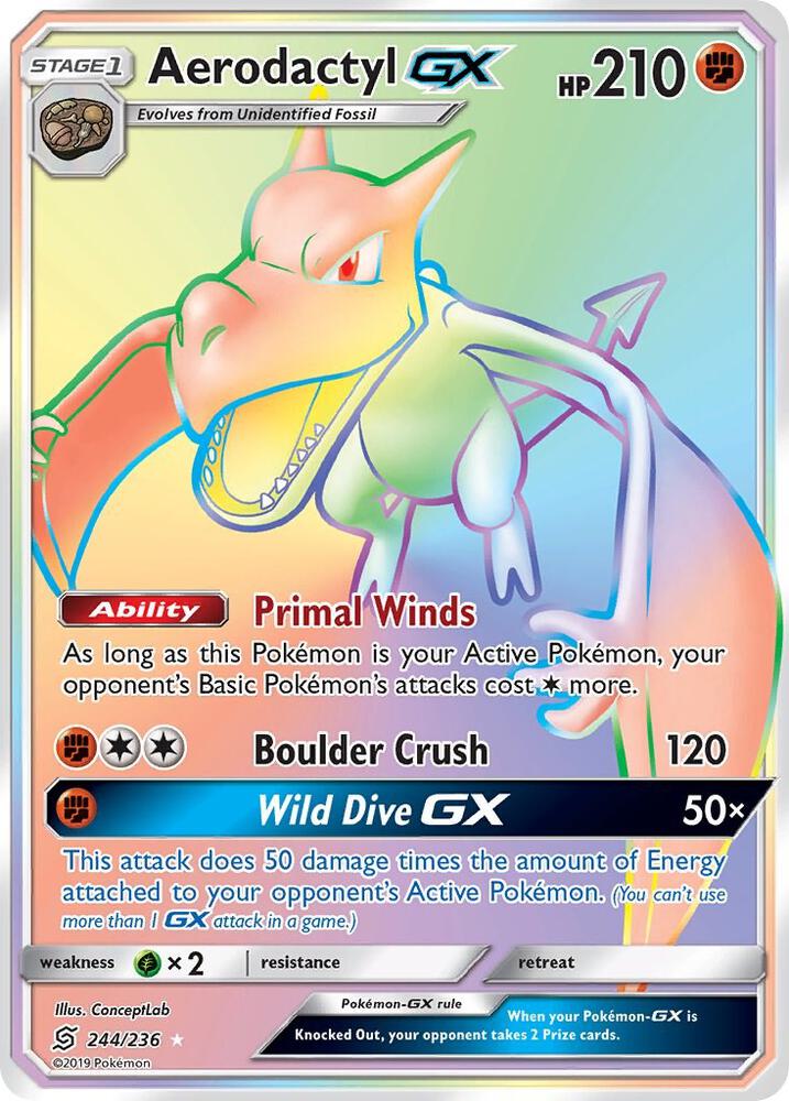 Aerodactyl GX (Secret) card image