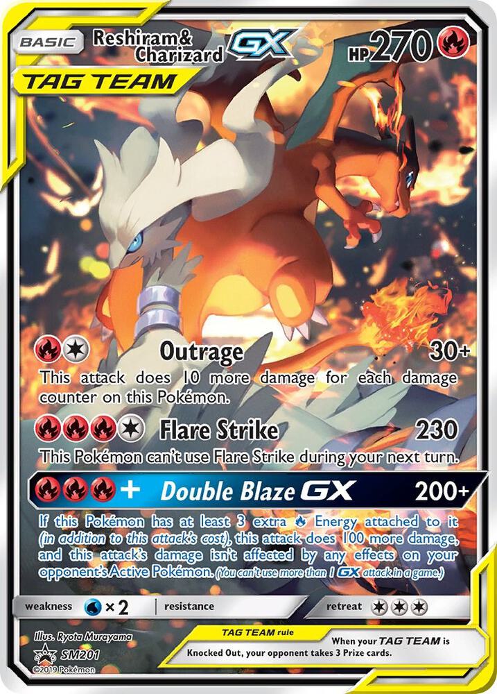 Reshiram & Charizard GX - SM201 card image