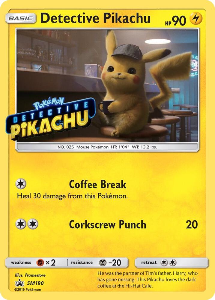 Detective Pikachu - SM190 (Stamped) card image