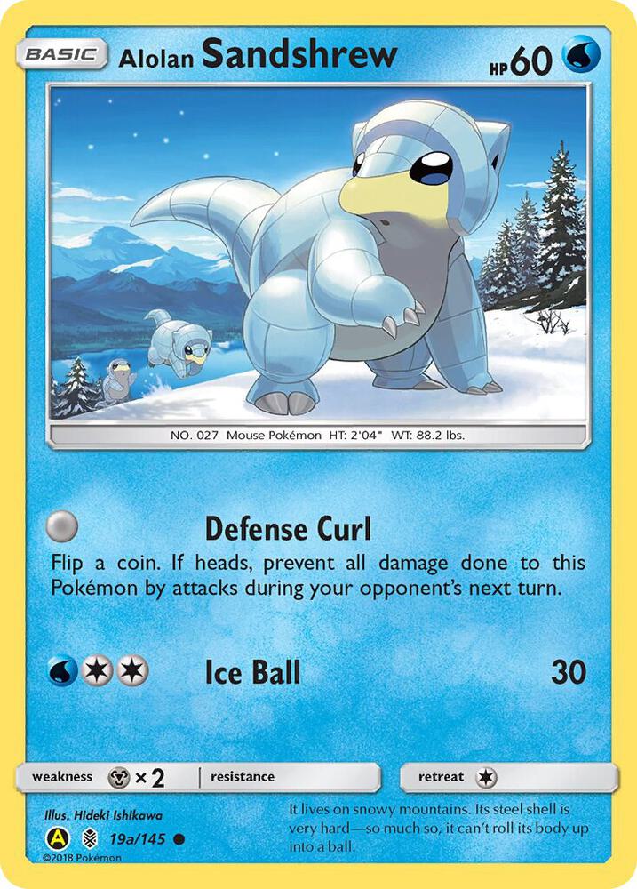 Alolan Sandshrew - 19a/145 card image
