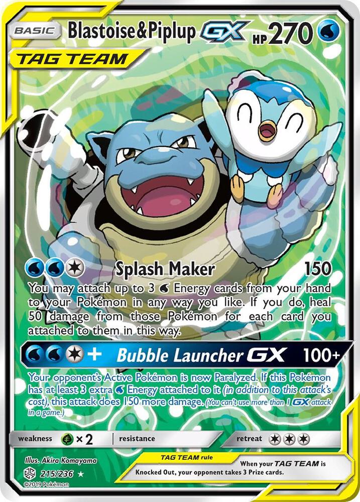 Blastoise & Piplup GX (Alternate Full Art) card image