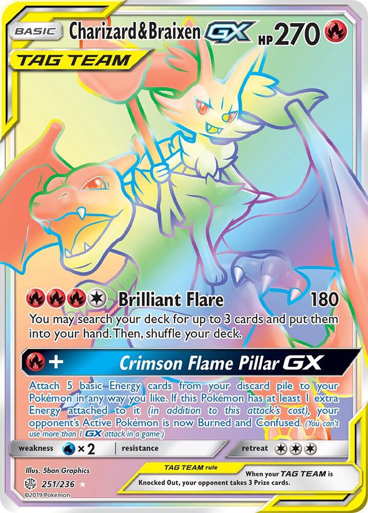 Charizard & Braixen GX (Secret) card image