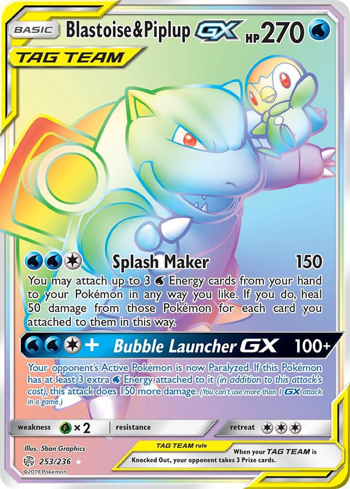 Blastoise & Piplup GX (Secret) card image