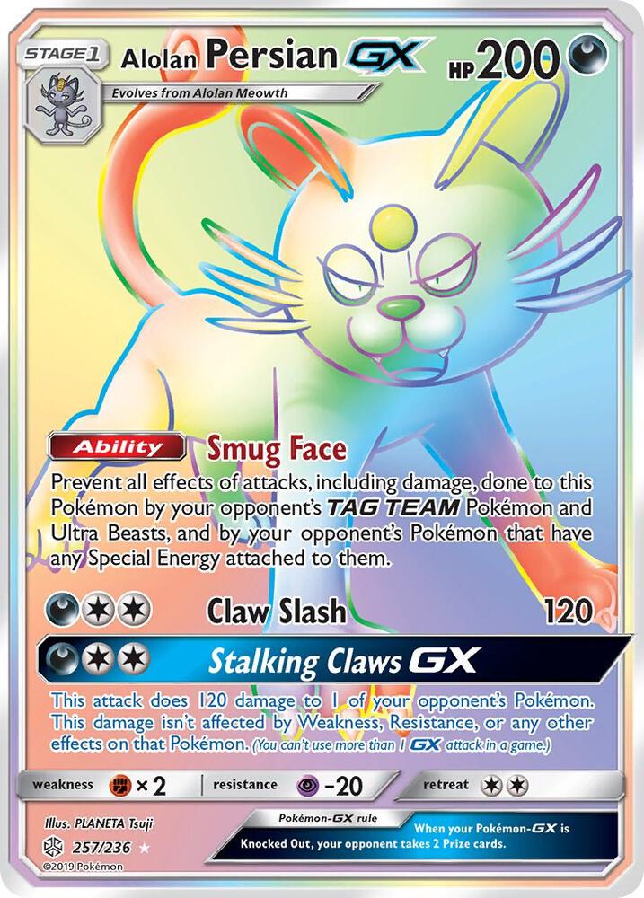 Alolan Persian GX (Secret) card image
