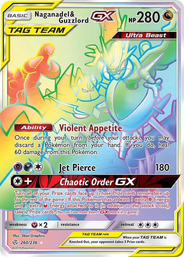 Naganadel & Guzzlord GX (Secret) card image
