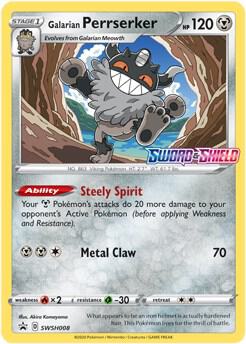 Galarian Perrserker - SWSH008 (Prerelease) card image