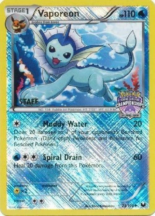 Vaporeon - 25/108 (State Championships) [Staff] card image